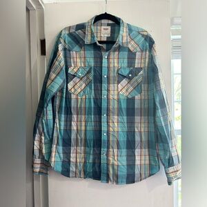 Levi's Men's Multicolored Plaid Button Down Long Sleeve Shirt